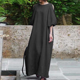 Elegant Half Sleeve Casual Shoulder Solid Color