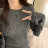 Bamboo Hemp Long-Sleeved Stretch Bottoming Women's Autumn And Winter New Solid Color Thin