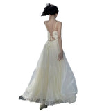 Zingj French Heavy Industry Dress With Pure Color Butterfly Sling Dress Two Color Female Sanya Vacation
