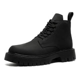 Zingj Wind Ins Black Martin Boots Male Trend Autumn And Winter Tooling Locomotive Boots Korean Version High Gang