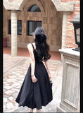 Midi Dresses for Women 2023 Summer New Square Collar Sleeveless Female Sundress Elegant Party Wedding Evening Satin