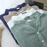 Fresh Loose Cotton Linen Three-quarter Temperament Commute Sleeve Collar Women's