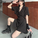 Women Summer Solid Fashion Hollow Out Long Sleeve Leisure Streetwear High Waist Temperament Comfortable Vestido De