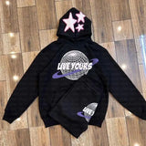 Hip-Hop Street Letter Printed Hoodie Y2K Fashion Pullover Sweater