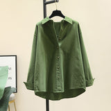 The Corduroy Shirt Women's Coat 2025 Autumn And Winter New Korean Version Of Loose Long-Sleeved Folded Shirt