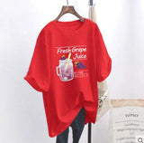 casual women's T-shirt Ulzzang streetwear Kawai fruit print T-shirt Korean shirt Harajuku short-sleeved camiseta
