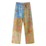 New Spliced Print Shirt 3287178 Pajamas Flared Pants