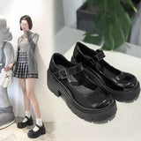 Summer Large-Size New Mary Jane Women's Shoes Thick Heel Thick-Soled JK Uniform Single-Shoe High-Heeled Women's Retro