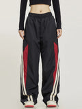 Streetwear Bf Patchwork Striped Cargo Pants Fashion Hip Hop Women Y2K Trousers Korean Casual Sweatpants Wide Leg Pants