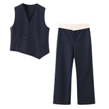 New Asymmetrical Double Vest 7655728 Matching Trousers