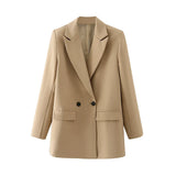 And Summer 2024 New Simple Loose Double-Breasted Suit Jacket New Suit For Women In Spring And