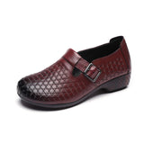 Spring Flat Shoes Woman 2021 Vintage Flats Women Casual Shoes Genuine Leather Soft Bottom Ladies Leather Shoes Size