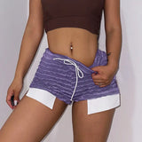 Spring Striped Casual Pants Knitted And Stitched Sexy Slim High Waist Personality Long