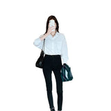 Zingj Shirt Female Long Sleeve Korean Version Design Sense Small Summer New Women's Salt Department Wear Shirt Female Jacket-Outfit