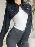 Girls Wear Short Denim Jackets For Women In Spring And Autumn. High-Waisted Jackets Are