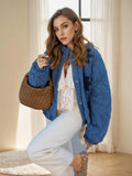 Women's Clothing 2025 Winter Small Collar Single Row Buckle Long-Sleeved Embroidered Cotton Coat Women
