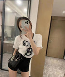 Summer Luxury Women Knitted Tops Ladies High Quality Embroidered T-shirts Spring New Vest Female Fashion Brand Letter