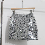 Shooting Heavy Industry Glitter Bling Bling Dress Babes Night Shop High-Waisted Ass A Short Skirt