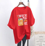 casual women's T-shirt Ulzzang streetwear Kawai fruit print T-shirt Korean shirt Harajuku short-sleeved camiseta
