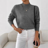 Women's Single-D Row Leisure Long-Sleeved Knitted Jersey Autumn And Winter Collar Warm Coat