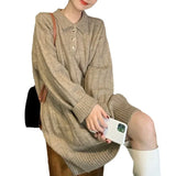 Zingj Long Sweater Dress Female Autumn Winter Inside The 2023 New Small Person With Coat Bottom Knit