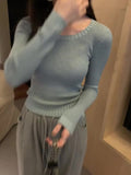 Slim Long-Sleeved Short-Style Sweater Autumn And Winter New Style Small People Look Thin Bottom Sweater