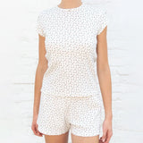 Floral Lace Cotton Sets Women Summer Sweet Cute Bow Camis Top And Elastic Waist Sweatshorts Casual Retro Two Piece
