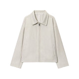 Autumn Fashion Three-Color Solid Color Zipper Hair Coat Women's Clothing