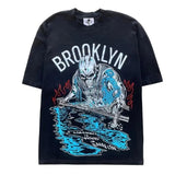 Men's T-Shirt Pure Cotton Street Clothing Animation Leisure Oversized Basketball Printed Short-Sleeved Shirt