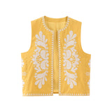 New Matching Color Embroidery Fashion Vest