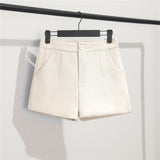 Zingj Photo Suit Shorts Female 2024 Summer New High Waist Loose Blue Five Split Pants Straight Tube Hong Kong Flavor Casual