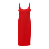 New Spring Style Solid Color Medium And Long Version Suspender Dress