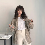 Women Spring Long Sleeve Plaid Loose 2XL Students All-match Street Wear Korean Style Leisure Blouses Womens Tops Chic