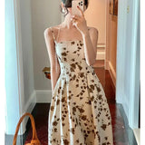 Women Fashion Backless Sexy Strap Midi Dresses Sleeveless Holiday Beach Clothes Lady Robe