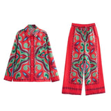 Summer Halter Scarf Blouse Printed Vertical Trousers