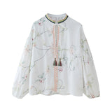 Summer Flower Embroidered Shirt 5770037 Embroidered Flute Skirt