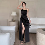 Pleated Satin Dress 2023 New Summer Dress With Elegant Style And High Sense Of