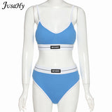 Beach Style Two Piece Sets Women V-Neck Casual Letter Embroidery Camisole Top+Briefs Matching Shorts Vacation Outfits