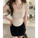 Pleated Waist Shows Thin Sleeveless Knitted Vest Women's New Fashionable Slimming Blouse In Spring And