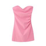 New Chest Wrinkle Design Mini Dress
