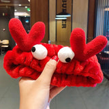 New OMG Letter Coral Fleece Wash Face Bow Hairbands For Women Girls Headbands Headwear Hair Bands Turban Hair