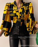 Zingj Wise Hot Style Spring New Temperament Button V-Collar Lantern Sleeve Jacket