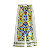 Summer Halter Scarf Blouse Printed Vertical Trousers