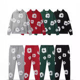 Tears Kanye The Same Style Foam Kapok High Street Loose Hooded Sweater Leisure Pants Suit