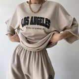 New Women's Casual Casual Commuting Print Short-Sleeved Trousers Two