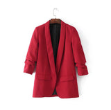 Fashionable Suit Jacket With Buckle-Free Pleated Sleeves In Spring