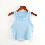 New Round Collar Solid Color Sports Short Blouse With A Slimmed Edge, A Small