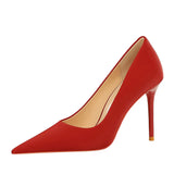 Zingj Korean Version Of Fashion Simple Pedicure Show Thin Ultra High Heel Shallow Pointed Heels Women's Single