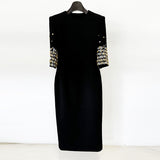 Autumn And Winter New Star Fashion Heavy Industry Nails Diamond Five-Point Sleeve Long