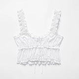 New Bowknot Trim White Poplin Blouse